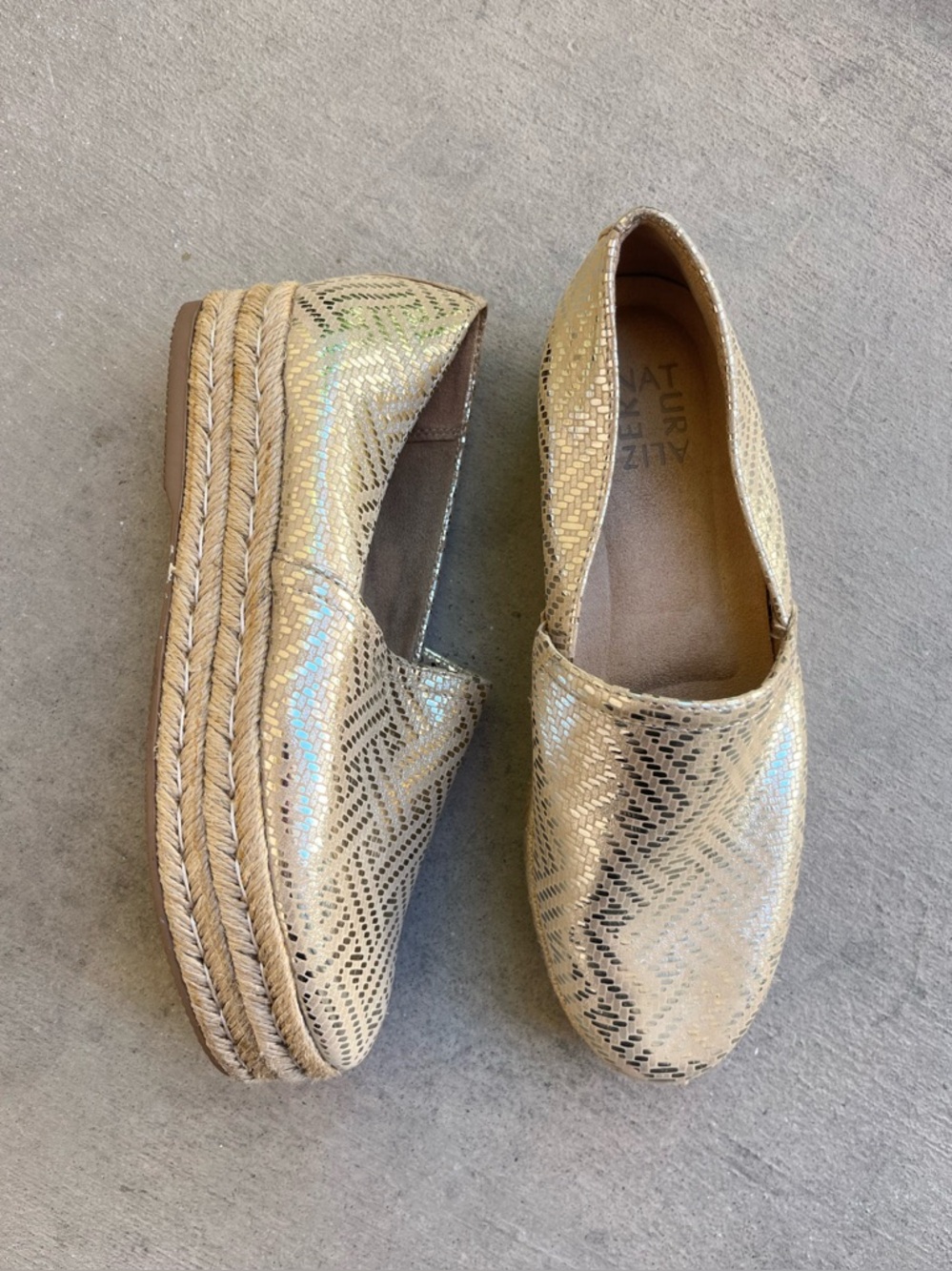 Naturalizer Gold Espadrilles platform Size 8